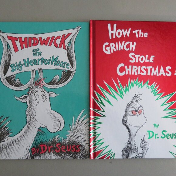 Dr. Seuss HB Books - Thidwick & Grinch Stole Christmas plus BONUS Book - Picture 1 of 2
